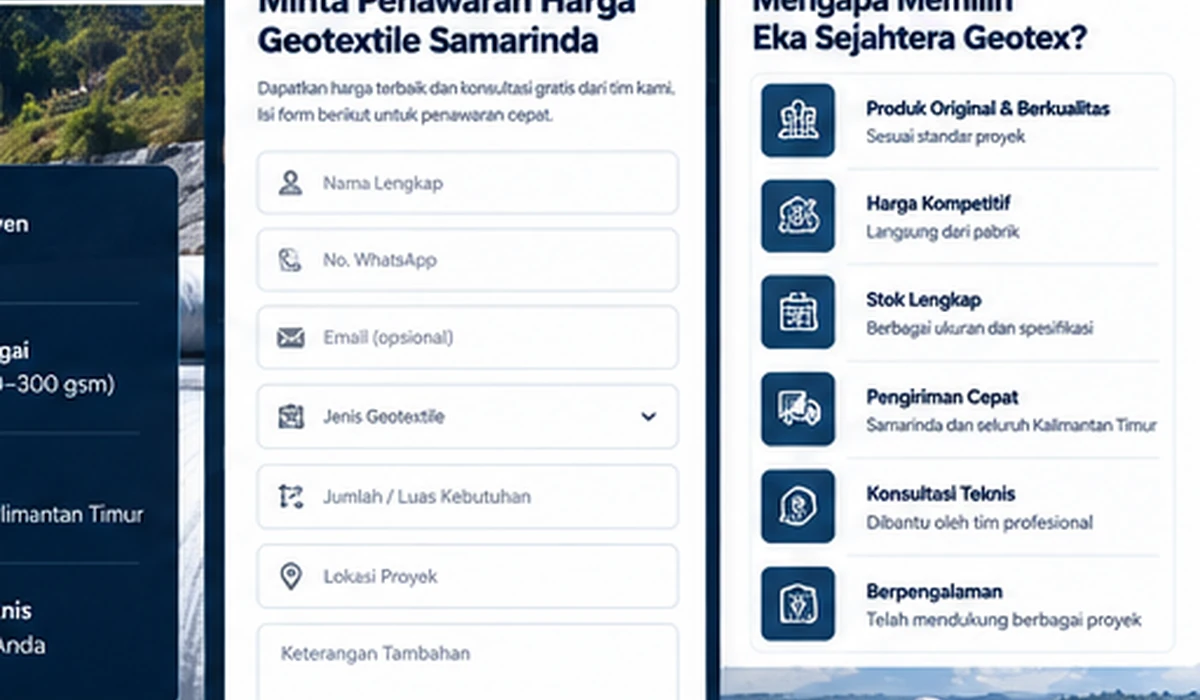 Geotextile untuk proyek Samarinda
